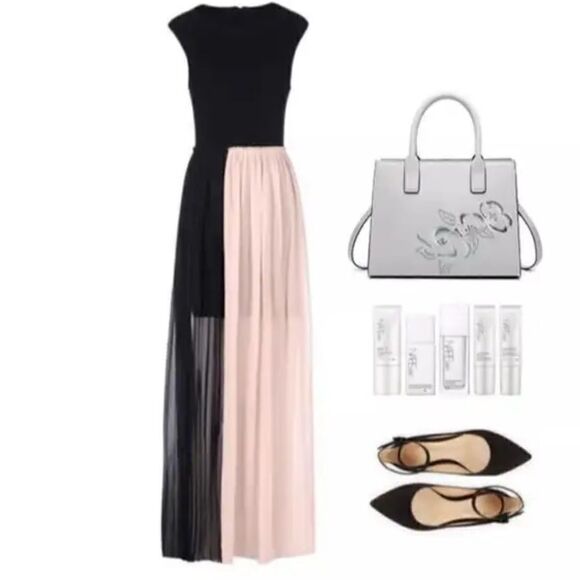 Alice + Olivia Bloomingdale Color block Maxi Dress - Picture 1 of 7